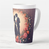 Romantisch Trouwpaar Silhouet Latte Mok (Rechterhoek)