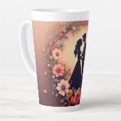 Romantisch Trouwpaar Silhouet Latte Mok (Linkerhoek)