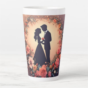 Romantisch Trouwpaar Silhouet Latte Mok