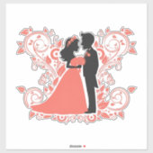 Romantisch Trouwpaar Silhouet Sticker (Vel)