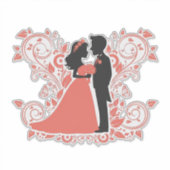Romantisch Trouwpaar Silhouet Sticker (Voorkant)