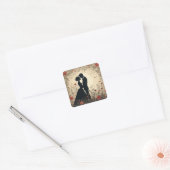 Romantisch Trouwpaar Vierkante Sticker (Envelop)