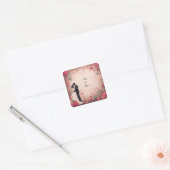 Romantisch Trouwpaar Vierkante Sticker (Envelop)