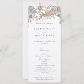 Romantisch Trouwprogramma met Wilde Bloemen en Pas Kaart (Voorkant)