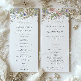 Romantisch Trouwprogramma met Wilde Bloemen en Pas Kaart