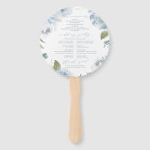 Romantisch tuinbouwprogramma voor stoffige blauwe handwaaier (Achterkant)