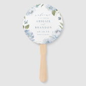 Romantisch tuinbouwprogramma voor stoffige blauwe handwaaier (Voorkant)