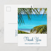 Romantisch turquoise tropisch strand bruiloft beda briefkaart (Voorkant / Achterkant)