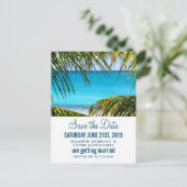Romantisch Turquoise Tropisch Strand Save the Date Briefkaart (Staand voorkant)