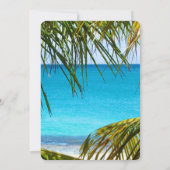 Romantisch turquoise tropisch strandhuwelijk save the date (Achterkant)