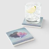 Romantisch Twee Harten Onderzetter (Zijkant)