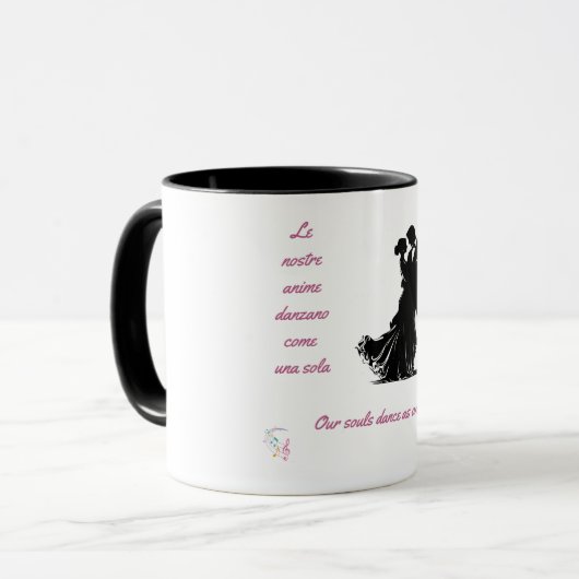 Romantisch tweetalig danspaar mok (Voorkant links)