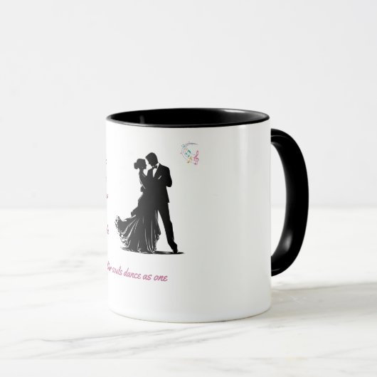 Romantisch tweetalig danspaar mok (Voorkant rechts)