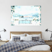Romantisch uitzicht op het Comomeer Canvas Afdruk (Insitu (Slaapkamer))