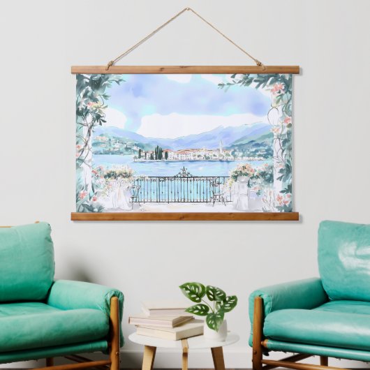 Romantisch uitzicht op het Comomeer Hangend Wandkleed (Woonkamer)