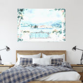 Romantisch uitzicht op het Meer van Como Canvas Afdruk (Insitu (Slaapkamer))
