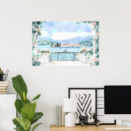 Romantisch uitzicht op het Meer van Como Poster