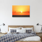 Romantisch uitzicht, prachtige zonsondergang in de canvas afdruk (Insitu (Slaapkamer))