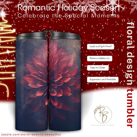 Romantisch Vakantie Seizoen Floral Design Tumbler Thermosbeker
