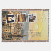Romantisch vakantiefotocollage ontwerp deken (Voorkant)