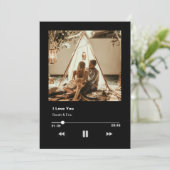 romantisch valentijn koppel liefdesmuziekspeler feestdagenkaart (Staand voorkant)