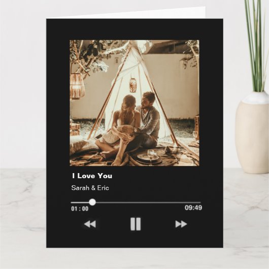 romantisch valentijn koppel liefdesmuziekspeler kaart (Voorkant)