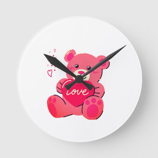 Romantisch Valentijns cadeau Ronde Klok (Voorkant)