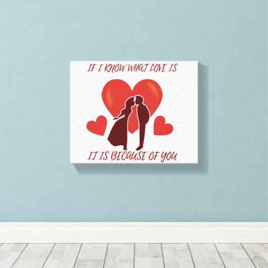 Romantisch Valentijns gewikkeld doek Canvas Afdruk (Insitu (Houten vloer))