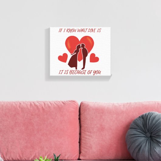 Romantisch Valentijns gewikkeld doek Canvas Afdruk (Insitu (Woonkamer))