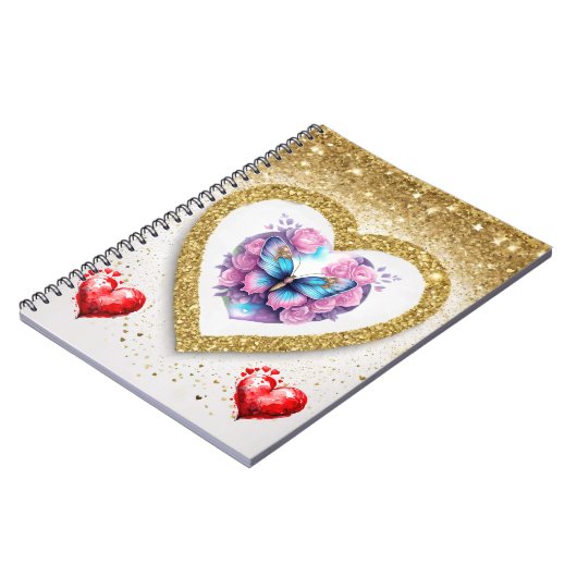 Romantisch Valentijnsdag behang - trendy design Notitieboek (Linkerzijde)