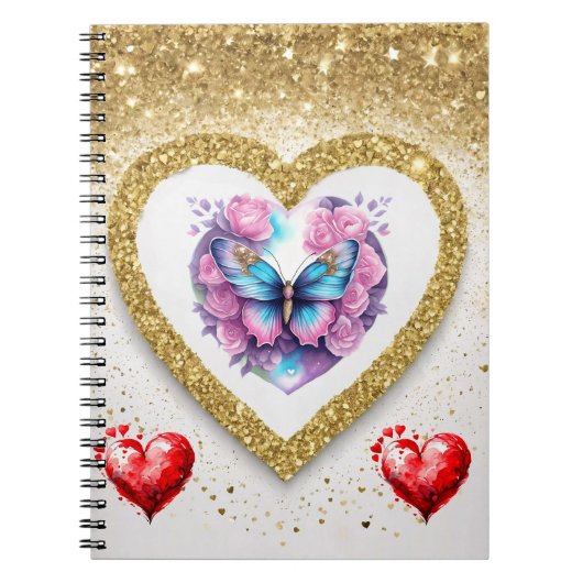 Romantisch Valentijnsdag behang - trendy design Notitieboek (Voorkant)