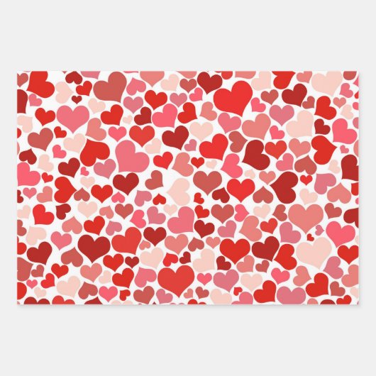 Romantisch Valentijnsdag hartpatroon Inpakpapier Vel (Voorkant 2)