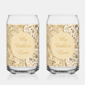 Romantisch, Valentijnsdag, Mijn Eindeloze Liefde, Blikvorm Glas (Achterkant)