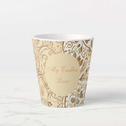 Romantisch, Valentijnsdag, Mijn Eindeloze Liefde Latte Mok (Voorkant)