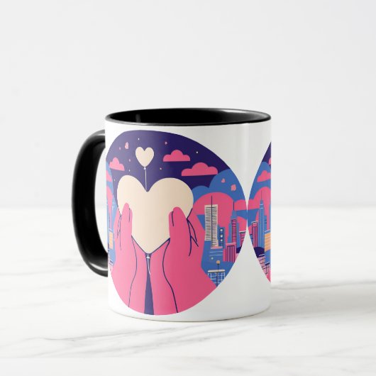 Romantisch Valentijnsdag mok cadeau (Voorkant links)