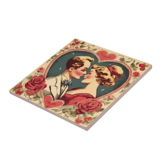  romantisch Valentijnsdag paar Tegeltje (Zijkant)