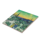 Romantisch Van Gogh Koppel Wandelend Onder De Maan Tegeltje (Zijkant)