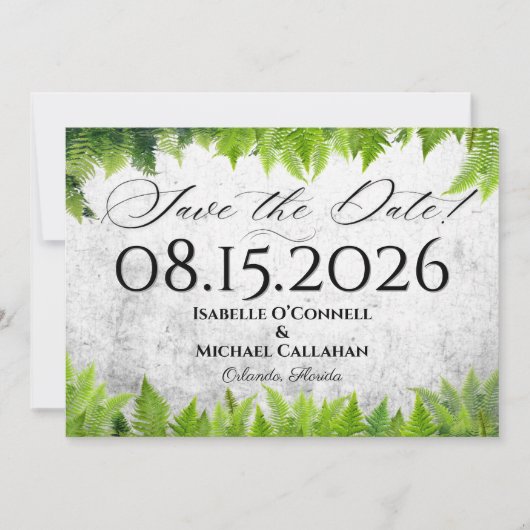 Romantisch Varentje Elegant Natuurlijke Bruiloft Save The Date (Voorkant)