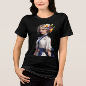 Romantisch veelkleurig bloemontwerp Tri-Blend shirt (Voorkant)