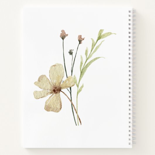 Romantisch Veldbloem Vlinder Bruiloft Gastenboek Notitieboek (Achterkant)