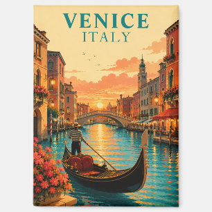 Romantisch Venetië Italië Gondeltocht Reis Souveni Magneet