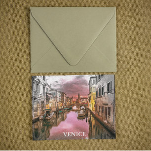 Romantisch Venetië Italië Gondola City uitzicht Briefkaart