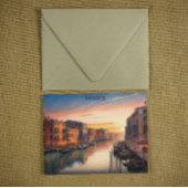 Romantisch Venetië Italië Sunset Uitzicht Briefkaart