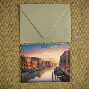 Romantisch Venetië Italië Sunset Uitzicht Briefkaart