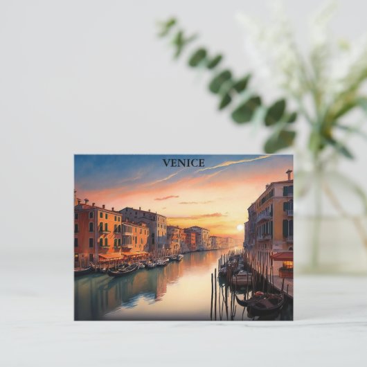 Romantisch Venetië Italië Sunset Uitzicht Briefkaart (Staand voorkant)