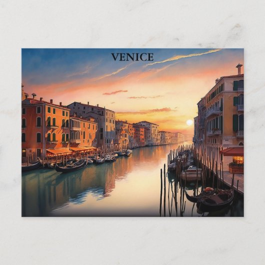 Romantisch Venetië Italië Sunset Uitzicht Briefkaart (Voorkant)