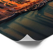 Romantisch Venetië Italië Sunset Uitzicht Poster (Hoek)