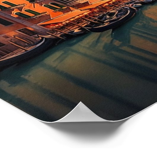 Romantisch Venetië Italië Sunset Uitzicht Poster (Hoek)