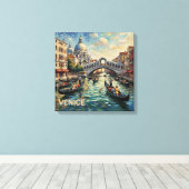 Romantisch Venetië Rialto Kanaal Canvas Kunst (Insitu (Houten vloer))