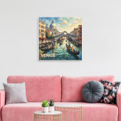 Romantisch Venetië Rialto Kanaal Canvas Kunst (Insitu (Woonkamer))